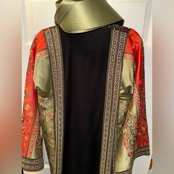 Elegant Multicolor Long Sleeve Dress luxury Palestinian Thobe - Picture 8 of 9